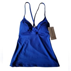 Athleta Royal Blue D-DD Crock Back Triangle Tankini Sz S